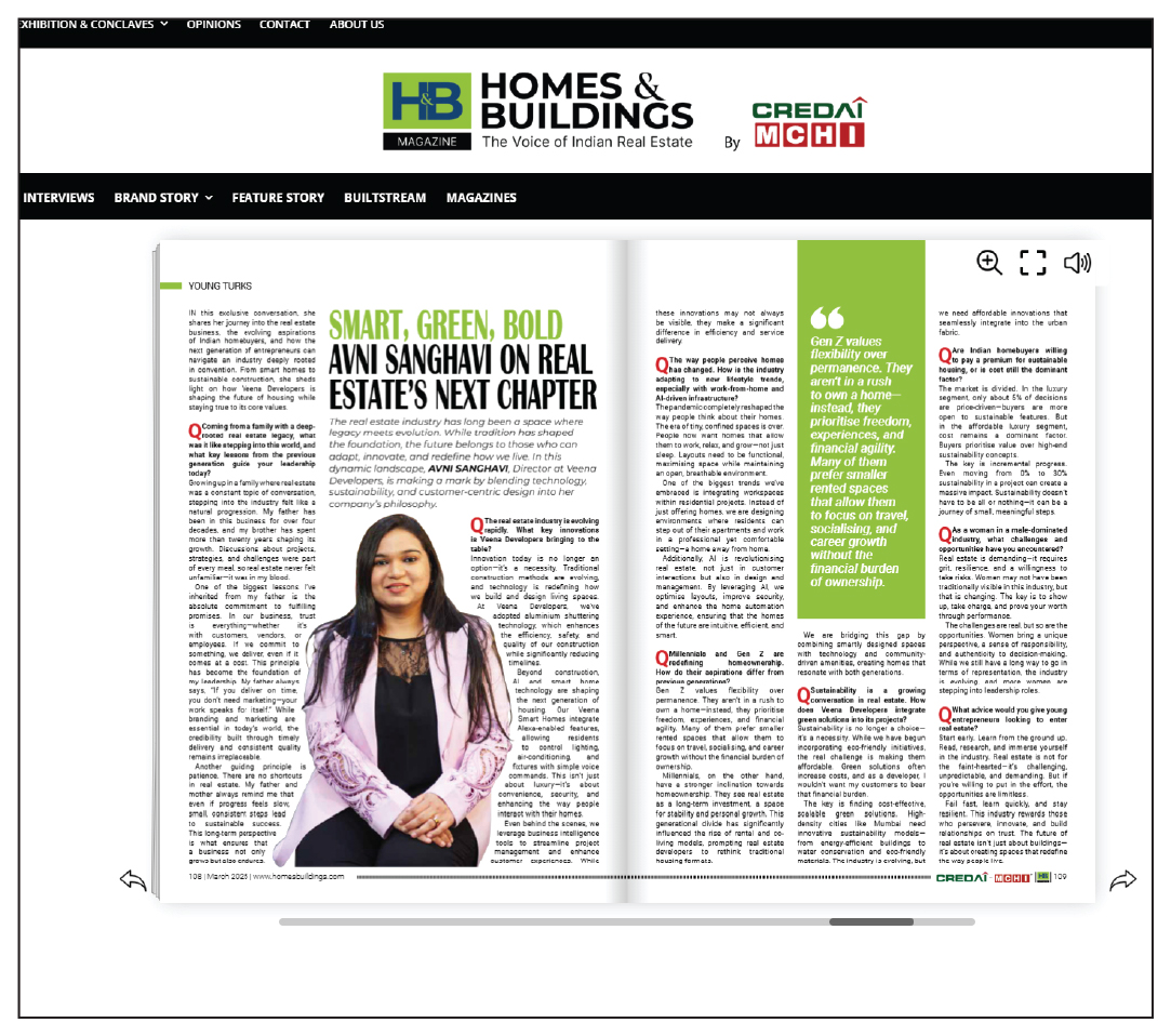 Smart, Green, Bold Avni Sanghavi On Real Estate's Next Chapter - Credai MCHI