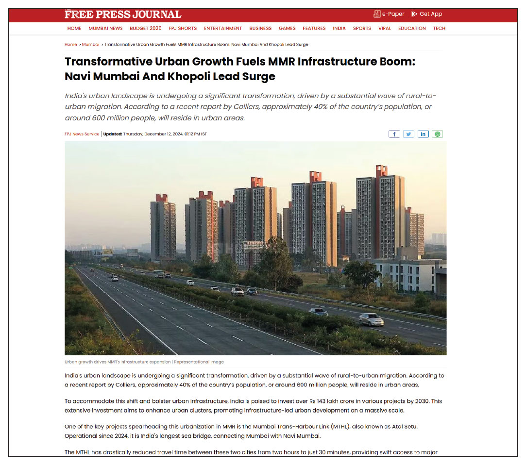 Transformative Urban Growth Fuels MMR Infrastructure